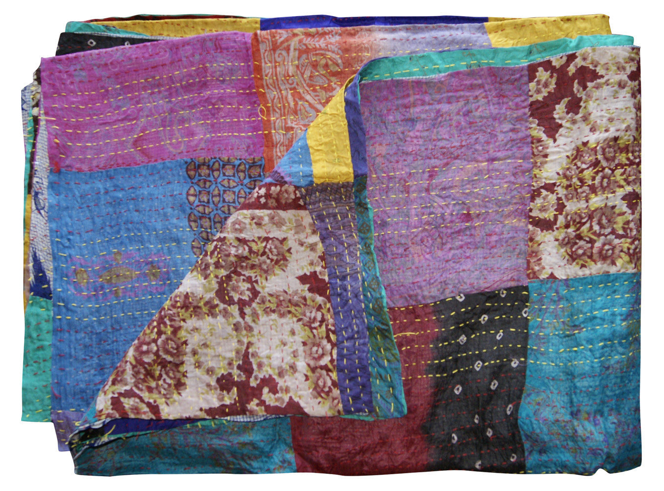 60" X 90" Silk Multicolor Throws-Throws & Blankets-DECOROLALA