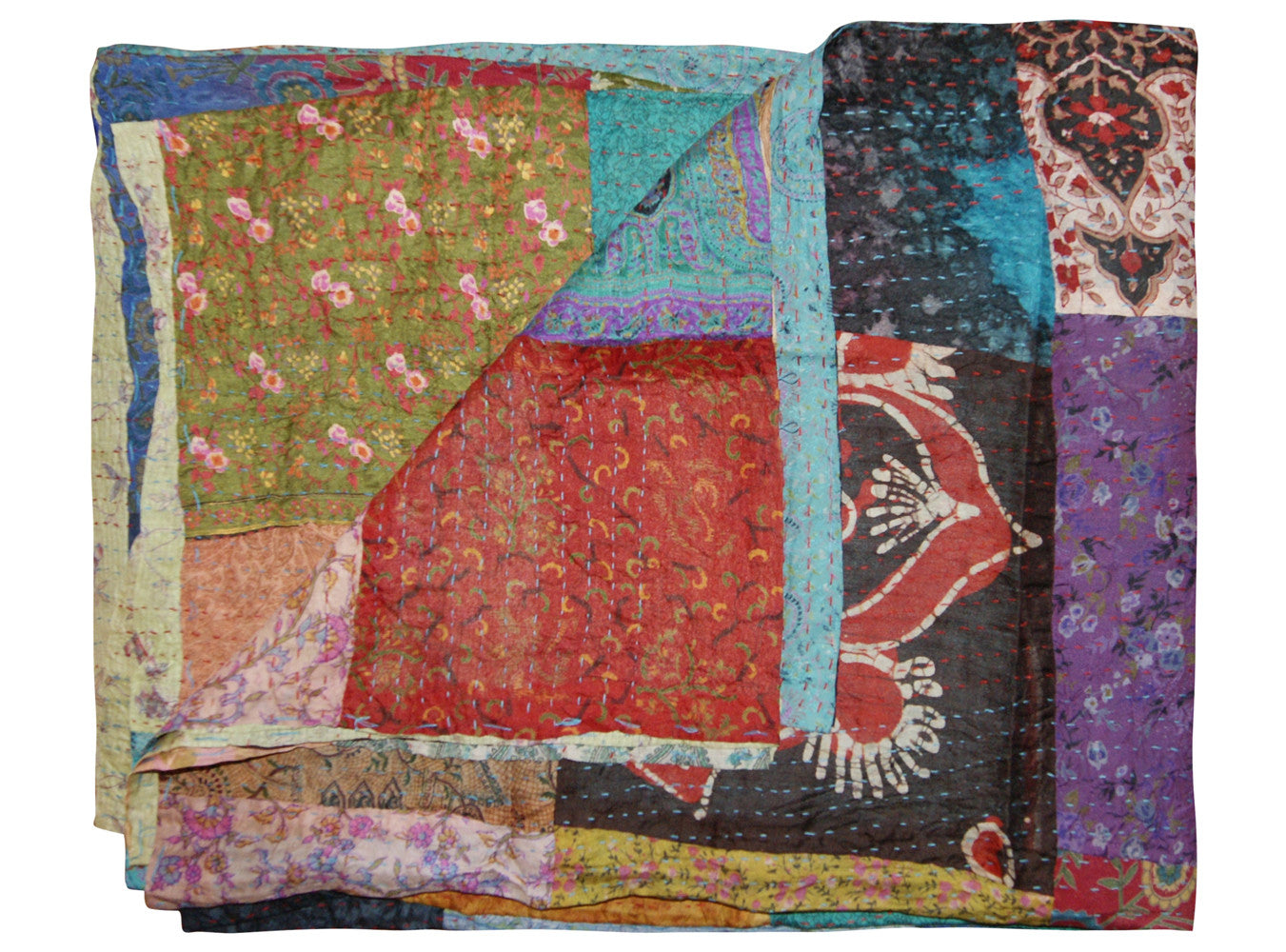 60" X 90" Silk Multicolor Throws-Throws & Blankets-DECOROLALA