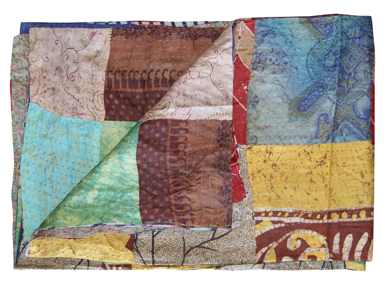 60" X 90" Silk Multicolor Throws-Throws & Blankets-DECOROLALA