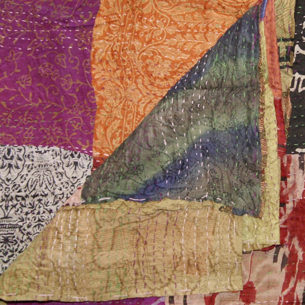 60" X 90" Silk Multicolor Throws-Throws & Blankets-DECOROLALA