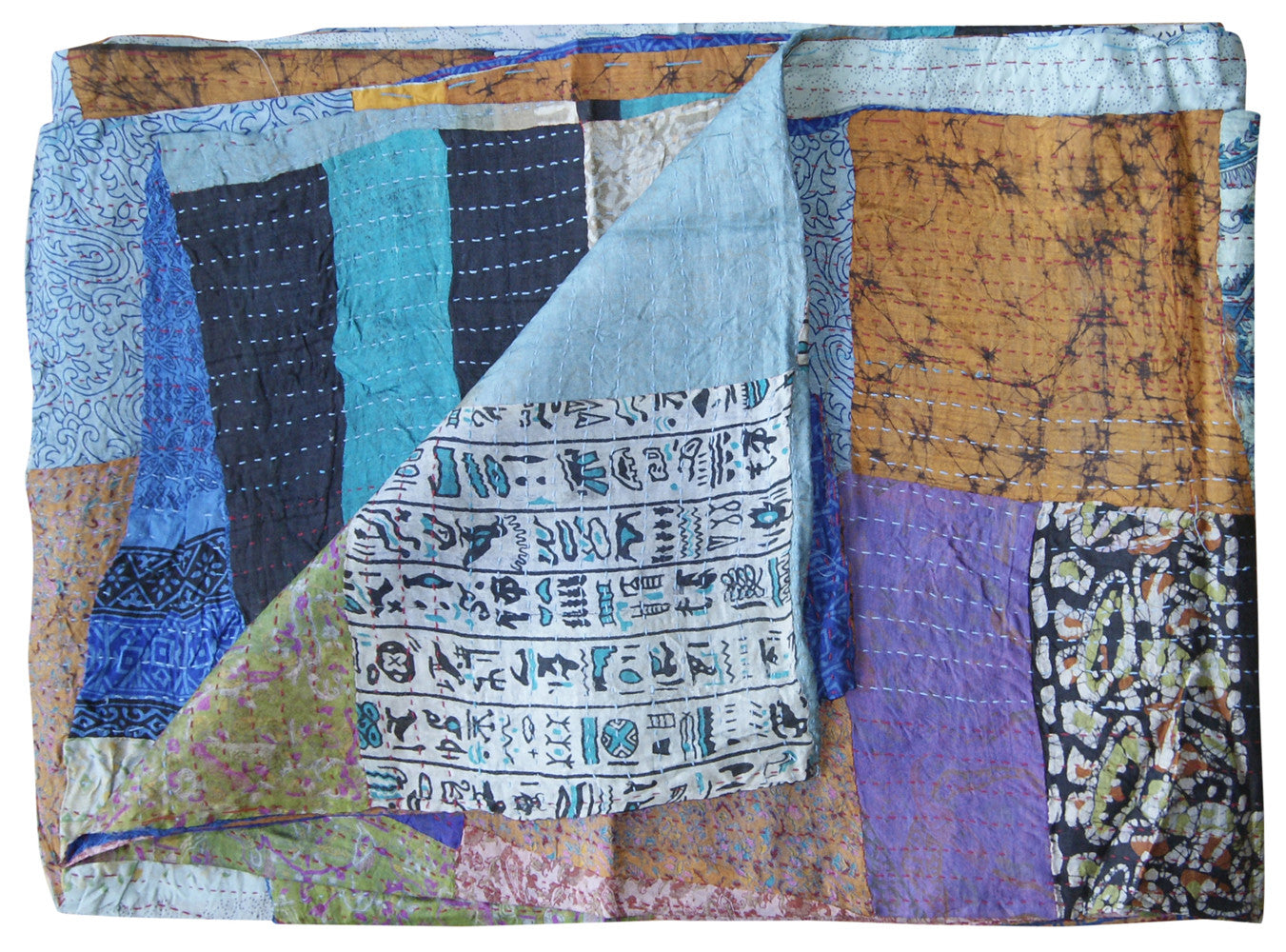 60" X 90" Silk Multicolor Throws-Throws & Blankets-DECOROLALA