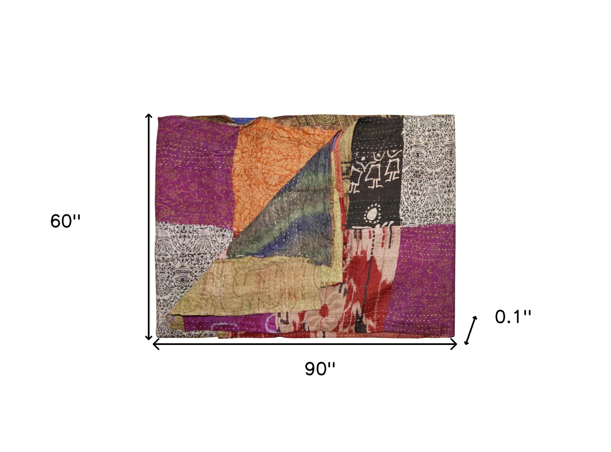 60" X 90" Silk Multicolor Throws-Throws & Blankets-DECOROLALA