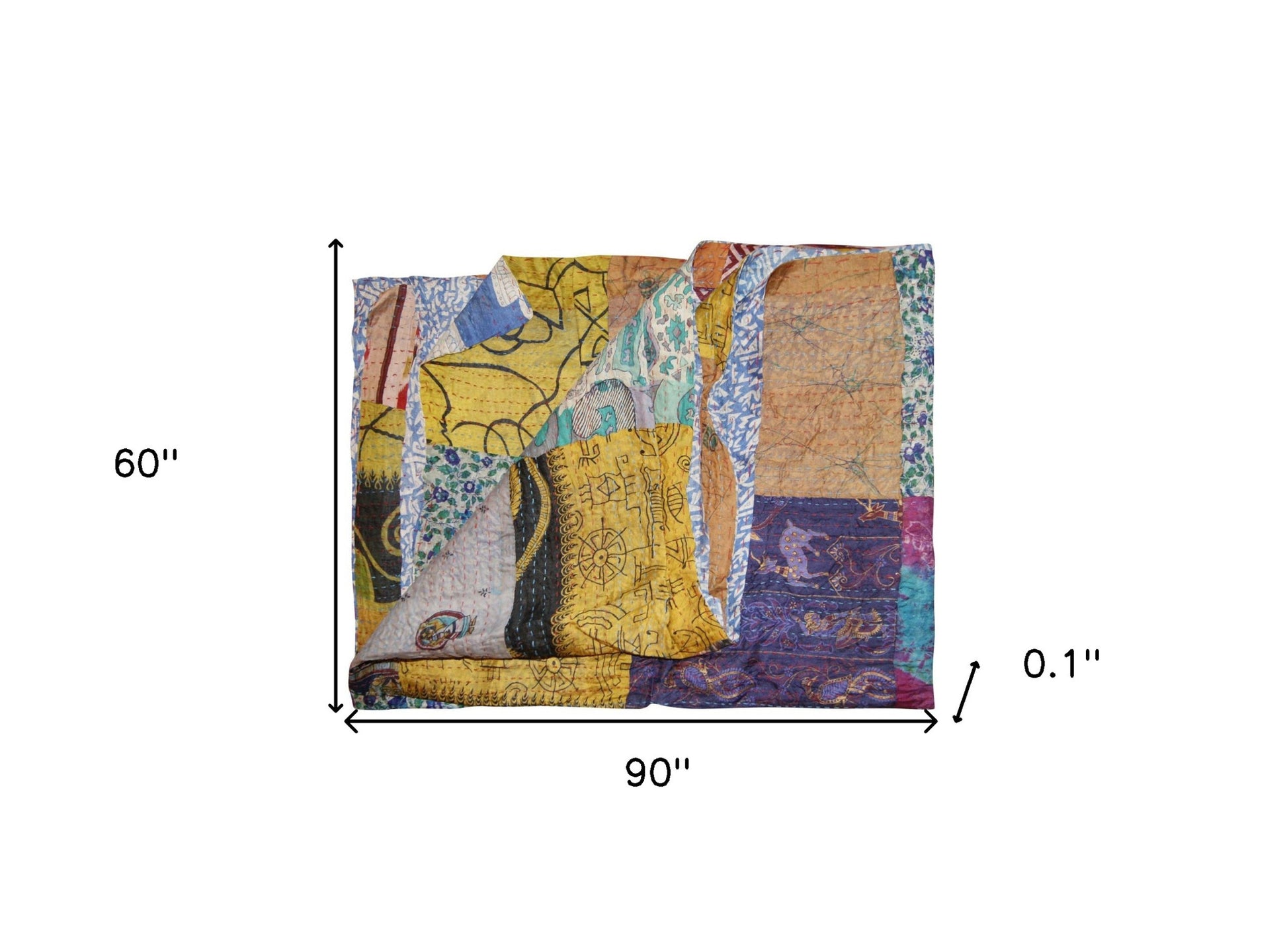 60" X 90" Silk Multicolor Throws-Throws & Blankets-DECOROLALA