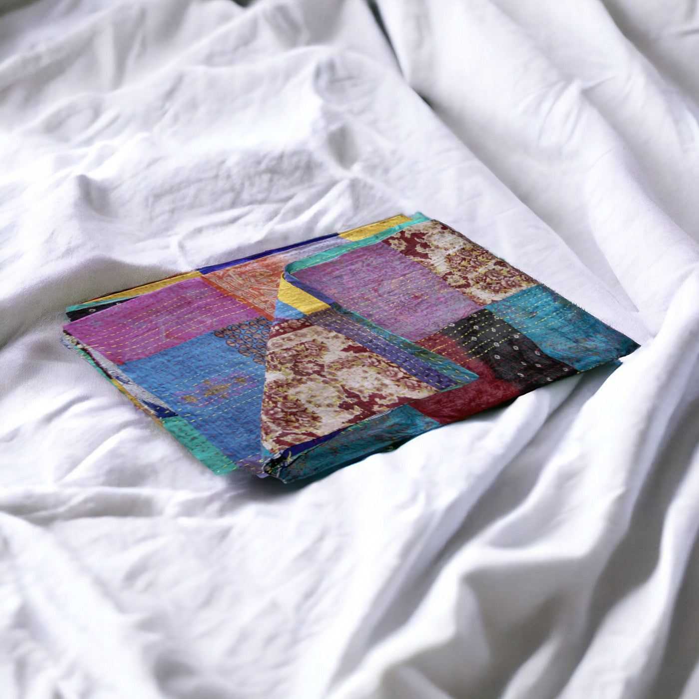 60" X 90" Silk Multicolor Throws-Throws & Blankets-DECOROLALA