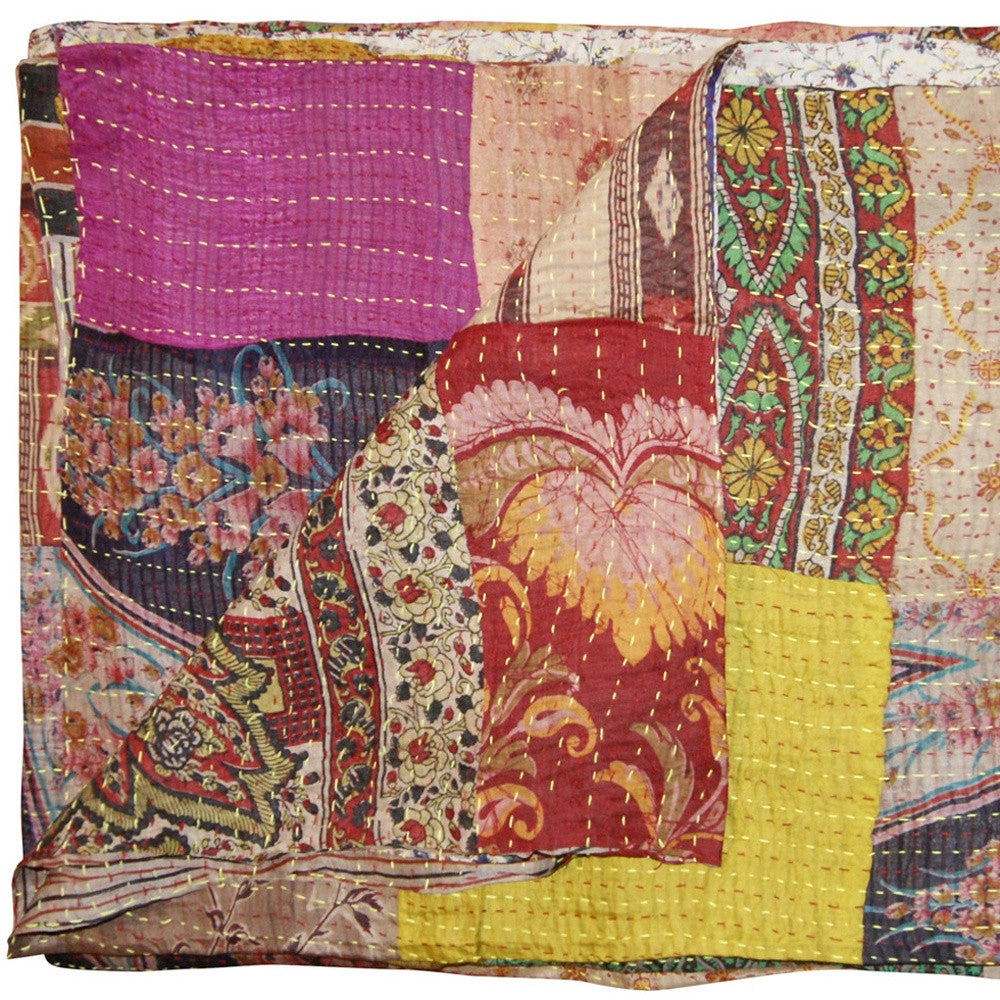 60" X 90" Silk Multicolor Throws-Throws & Blankets-DECOROLALA