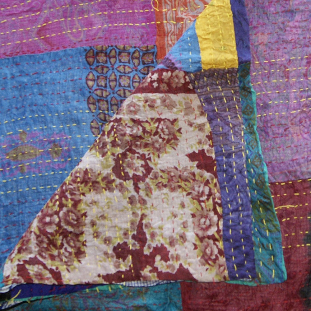 60" X 90" Silk Multicolor Throws-Throws & Blankets-DECOROLALA