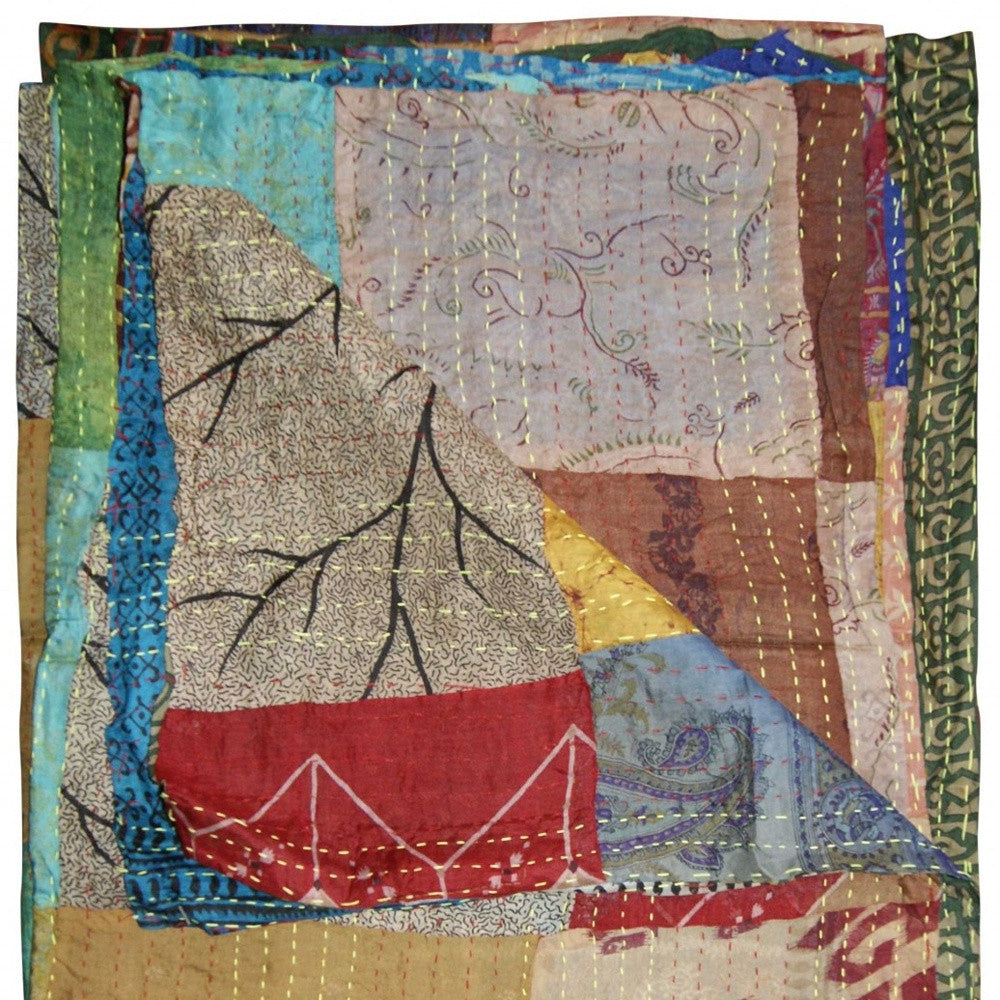60" X 90" Silk Multicolor Throws-Throws & Blankets-DECOROLALA