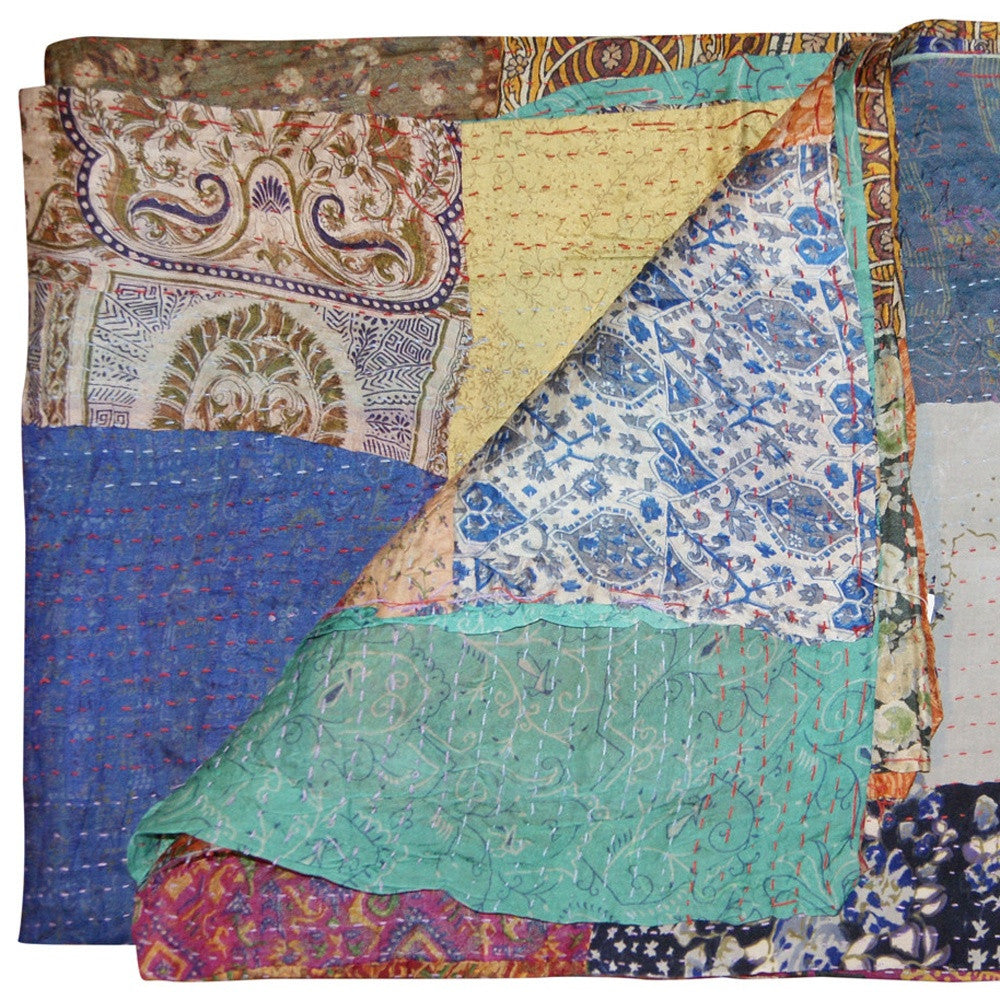 60" X 90" Silk Multicolor Throws-Throws & Blankets-DECOROLALA