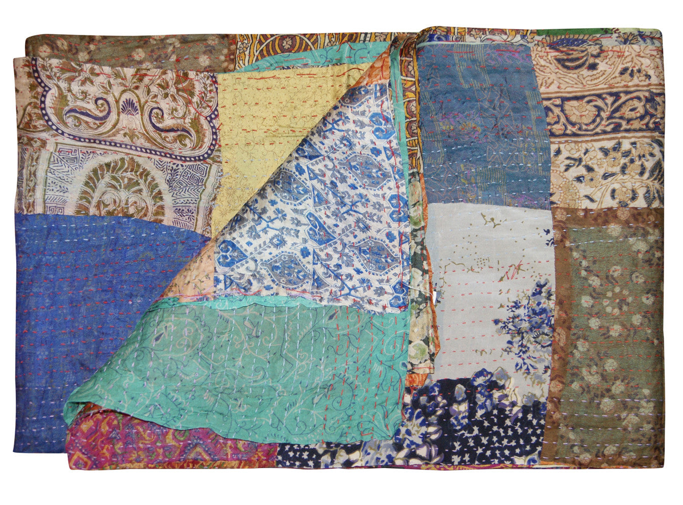 60" X 90" Silk Multicolor Throws-Throws & Blankets-DECOROLALA