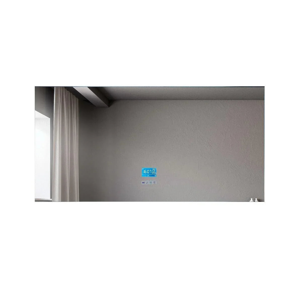 60" x 30" Smart LED Bathroom Mirror with Touch Screen Display - Bluetooth Mirror with Built-in Speakers, Automatic Anti-Fog Technology, Energy-Saving Lighting & Frameless Design-Migration_Mirrors-DECOROLALA