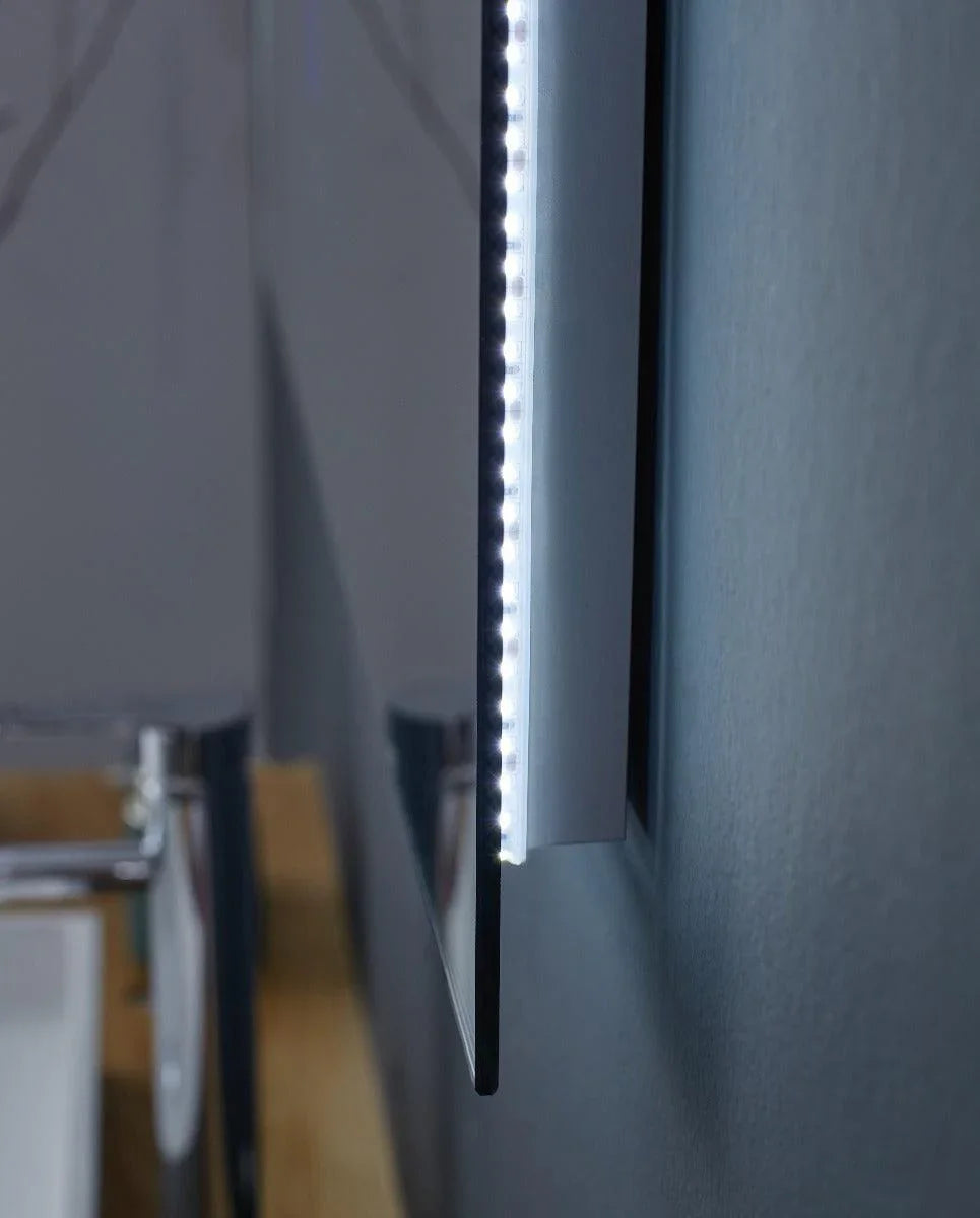 60" x 30" Smart LED Bathroom Mirror with Touch Screen Display - Bluetooth Mirror with Built-in Speakers, Automatic Anti-Fog Technology, Energy-Saving Lighting & Frameless Design-Migration_Mirrors-DECOROLALA