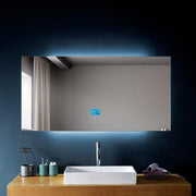 60" x 30" Smart LED Bathroom Mirror with Touch Screen Display - Bluetooth Mirror with Built-in Speakers, Automatic Anti-Fog Technology, Energy-Saving Lighting & Frameless Design-Migration_Mirrors-DECOROLALA
