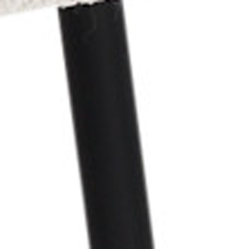 Cream and Black Upholstered Boucle And Metal Dining Side Chair-Dining Chairs-DECOROLALA