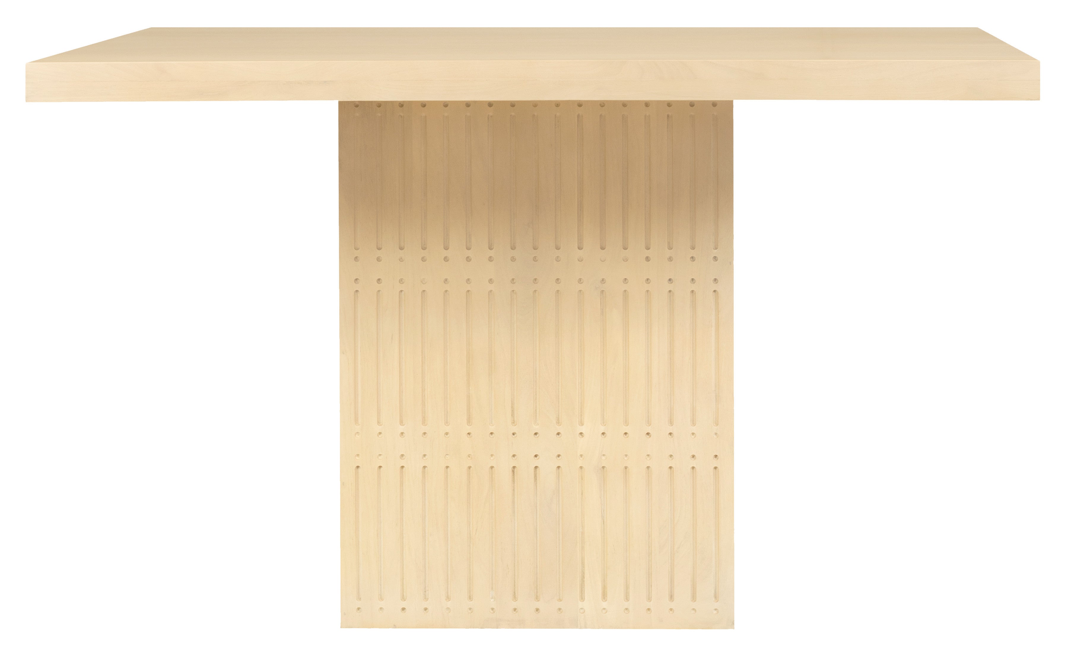 48" Natural Solid Wood Pedestal Base Square Dining Table-Dining Tables-DECOROLALA