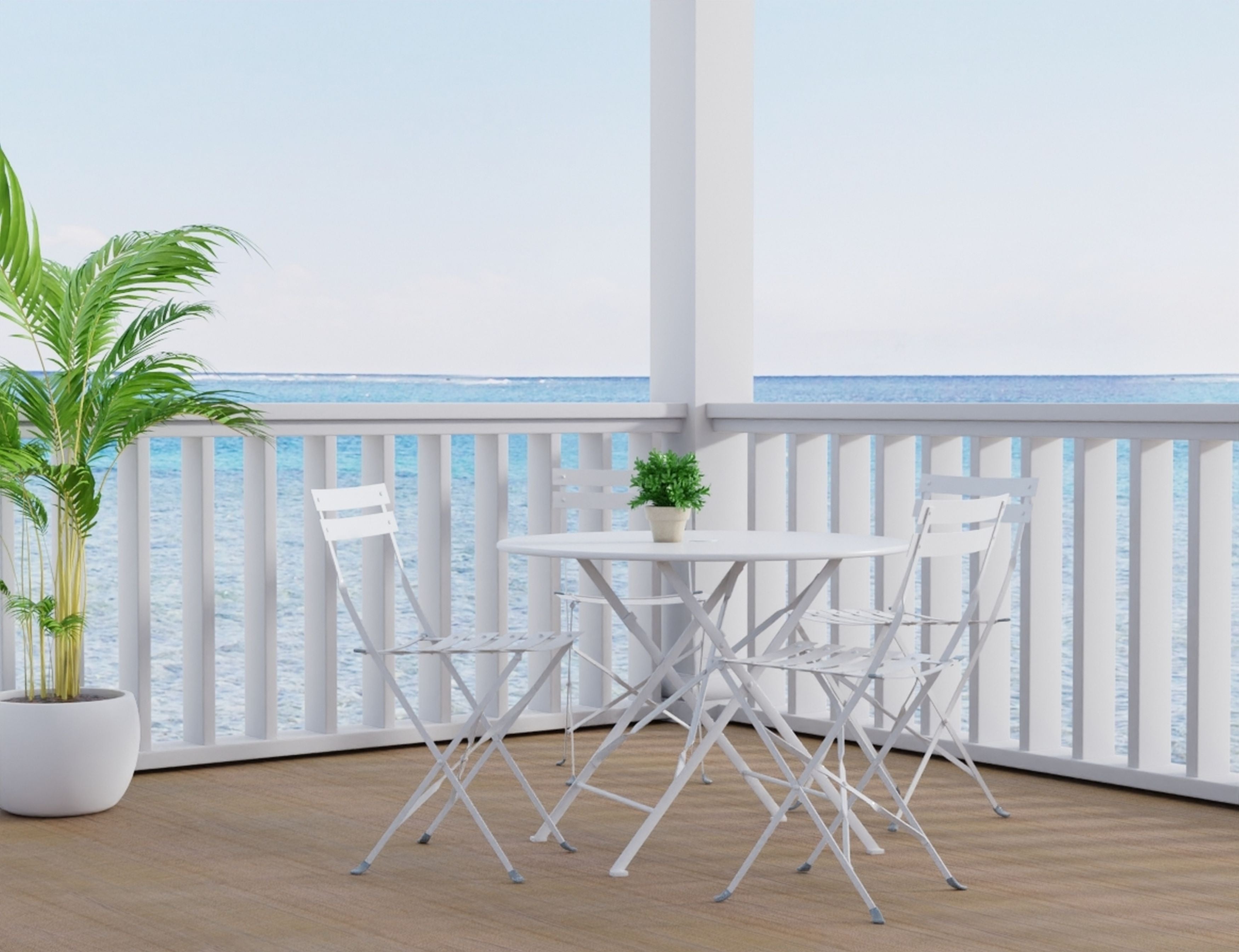 36" White Rounded Aluminum Folding Outdoor Dining Table with Umbrella Hole-Outdoor Tables-DECOROLALA