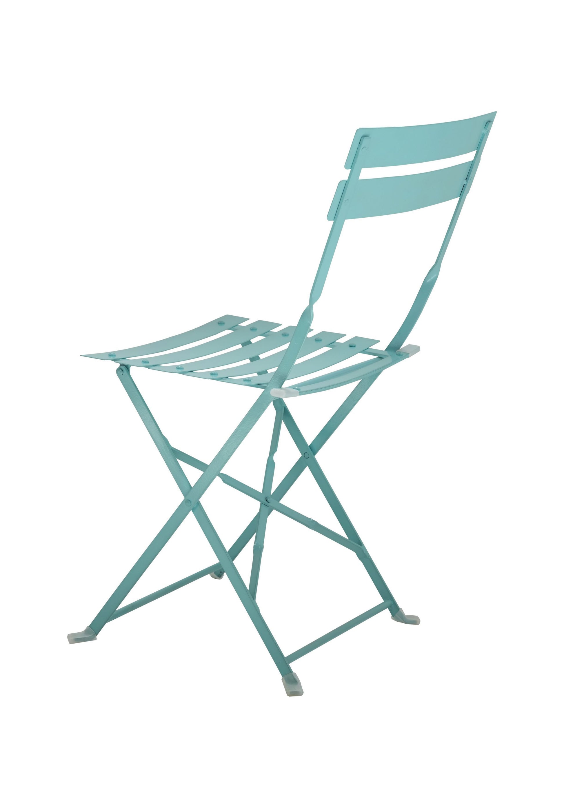 Set of Two Teal Blue Aluminum Outdoor Folding Dining Chairs-Outdoor Chairs-DECOROLALA