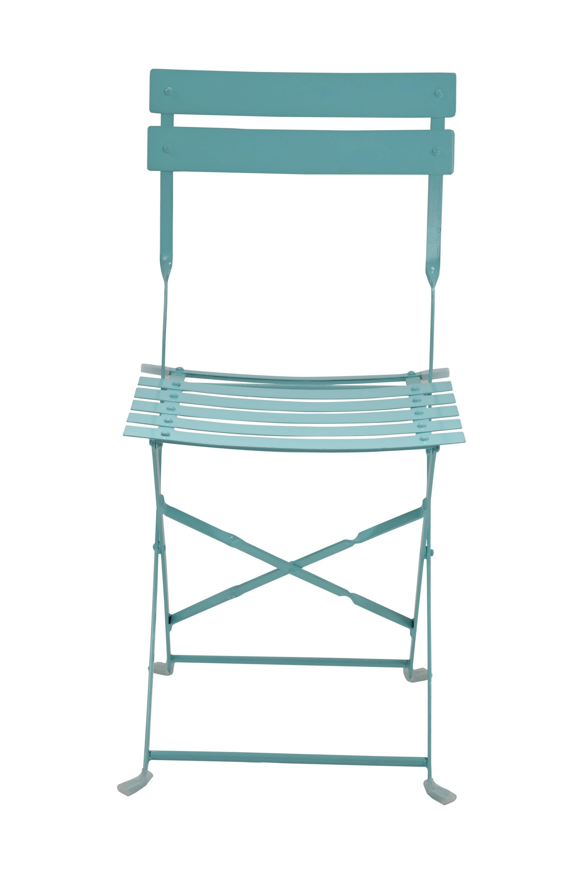 Set of Two Teal Blue Aluminum Outdoor Folding Dining Chairs-Outdoor Chairs-DECOROLALA
