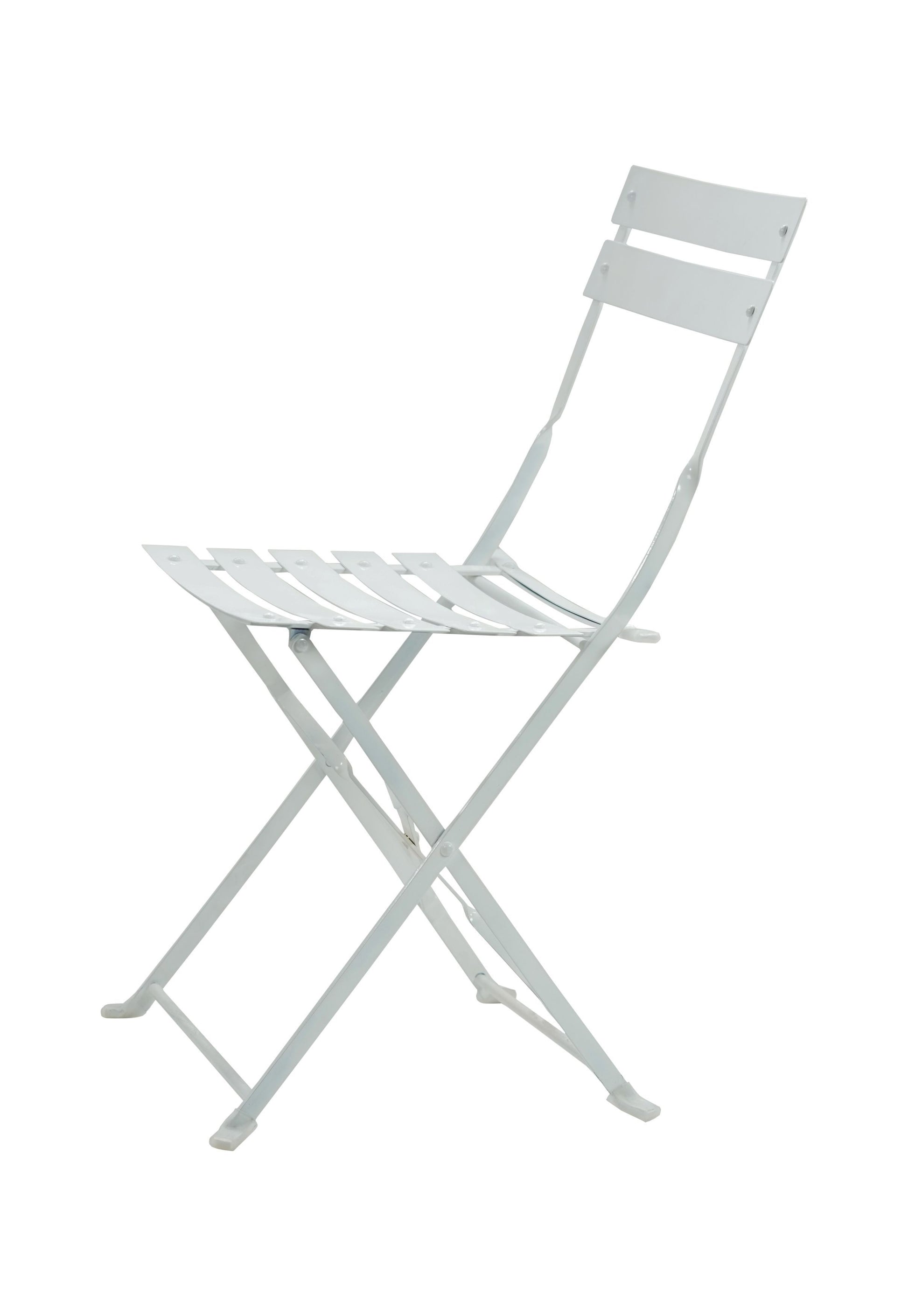 Set of Two White Aluminum Outdoor Folding Dining Chairs-2