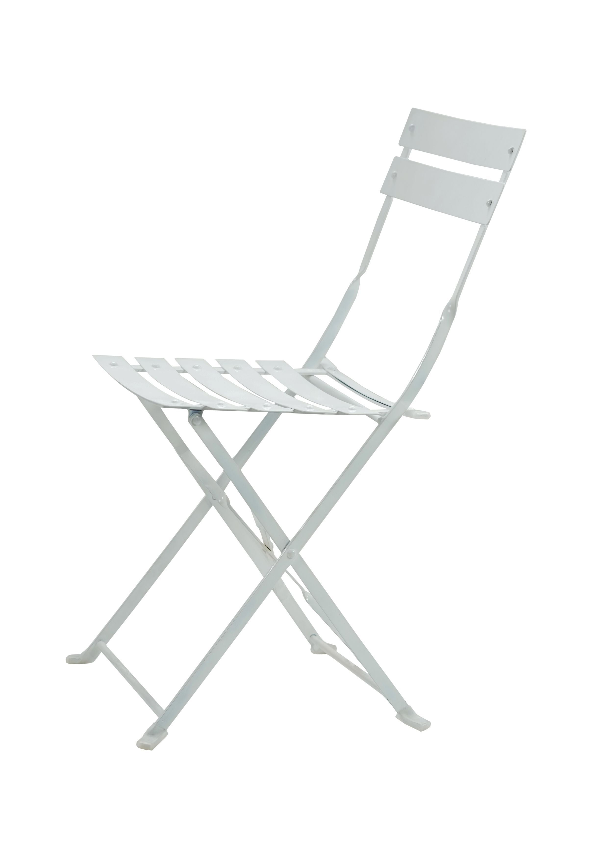 Set of Two White Aluminum Outdoor Folding Dining Chairs-2