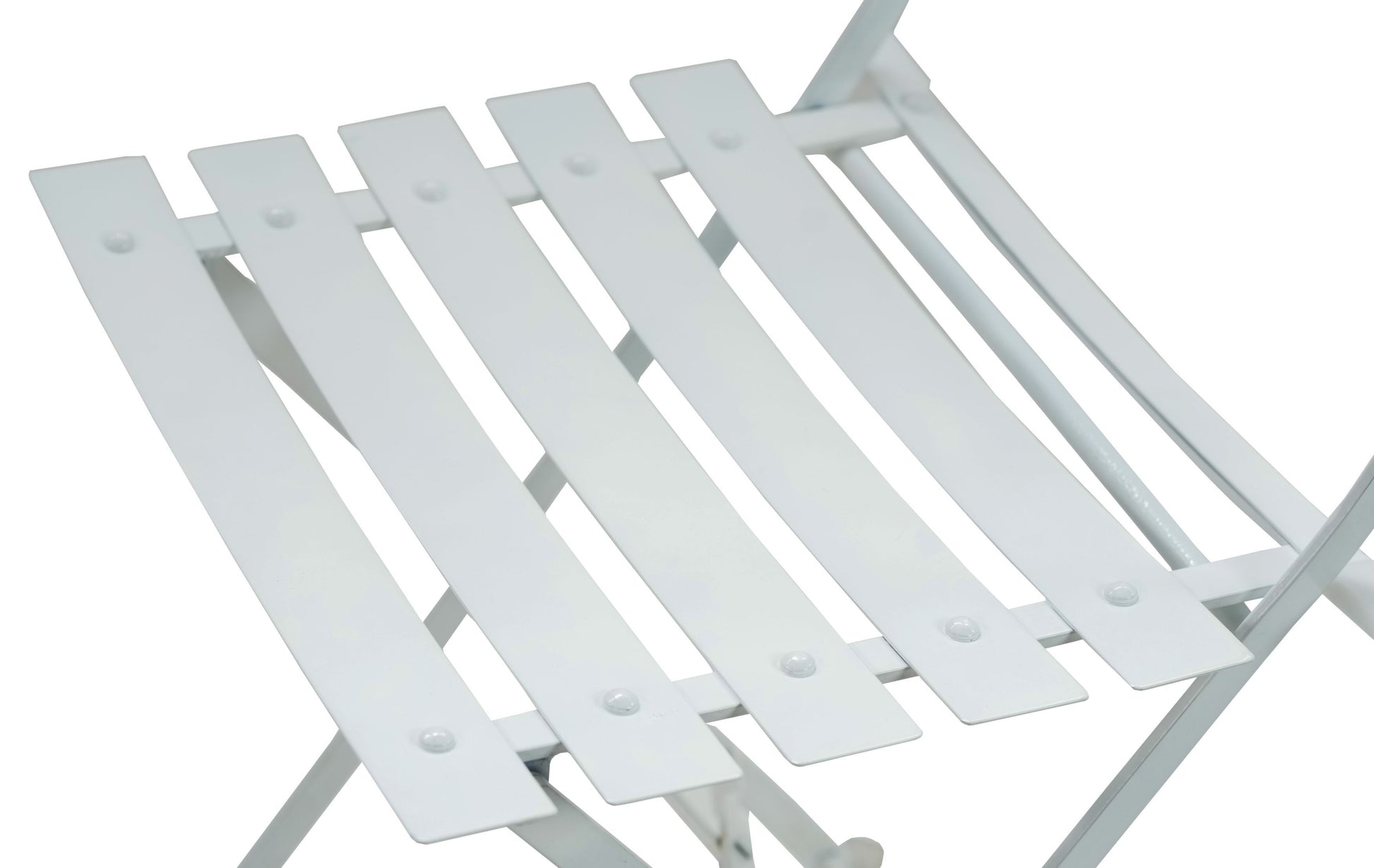 Set of Two White Aluminum Outdoor Folding Dining Chairs-3