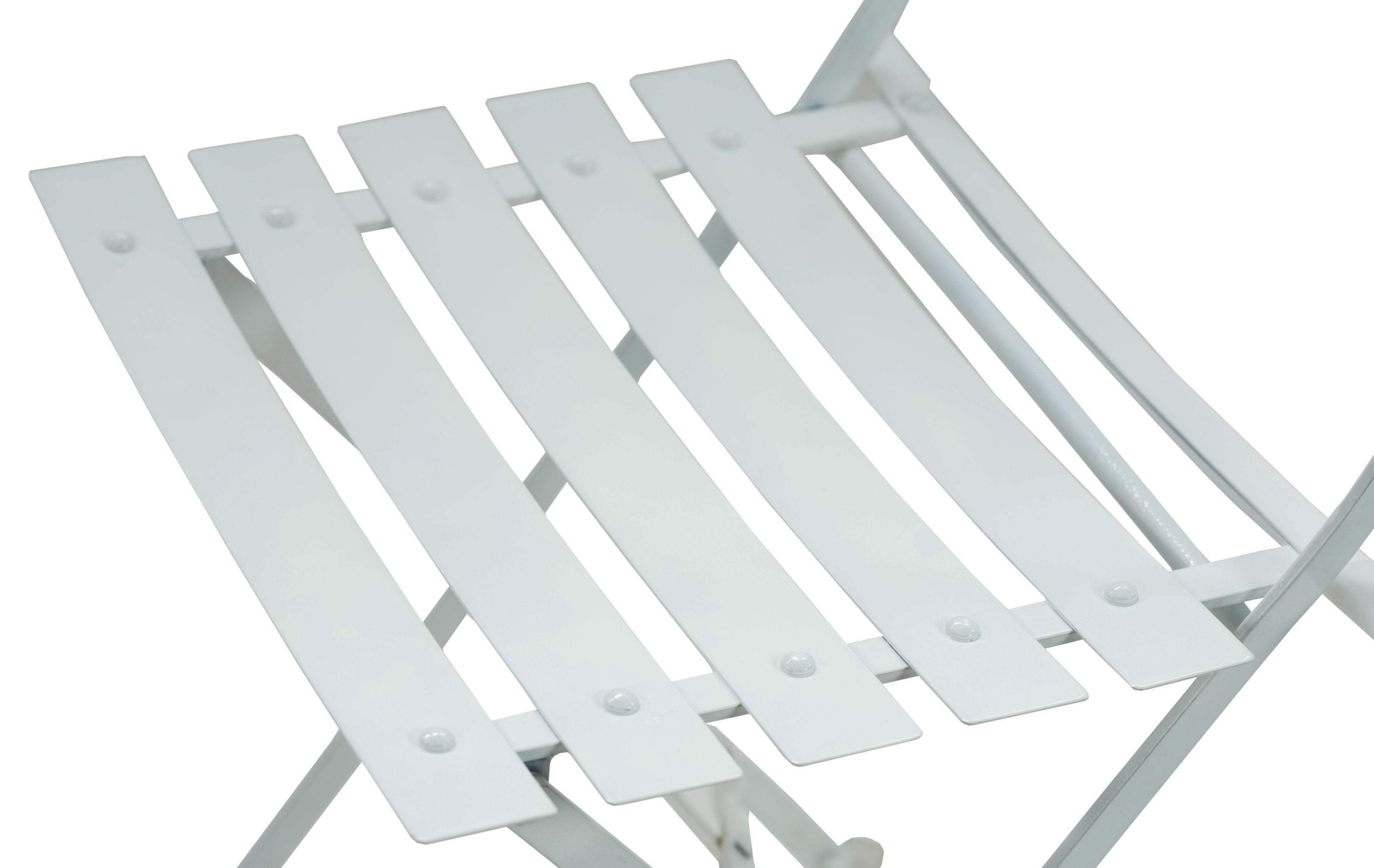 Set of Two White Aluminum Outdoor Folding Dining Chairs-3