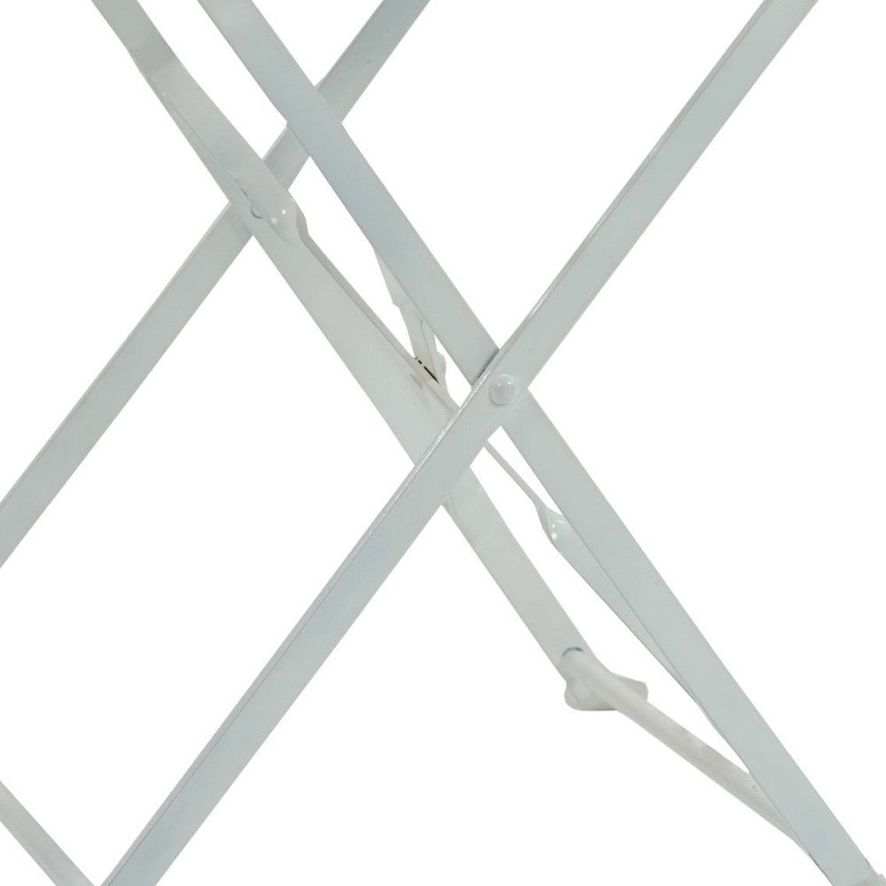 Set of Two White Aluminum Outdoor Folding Dining Chairs-4