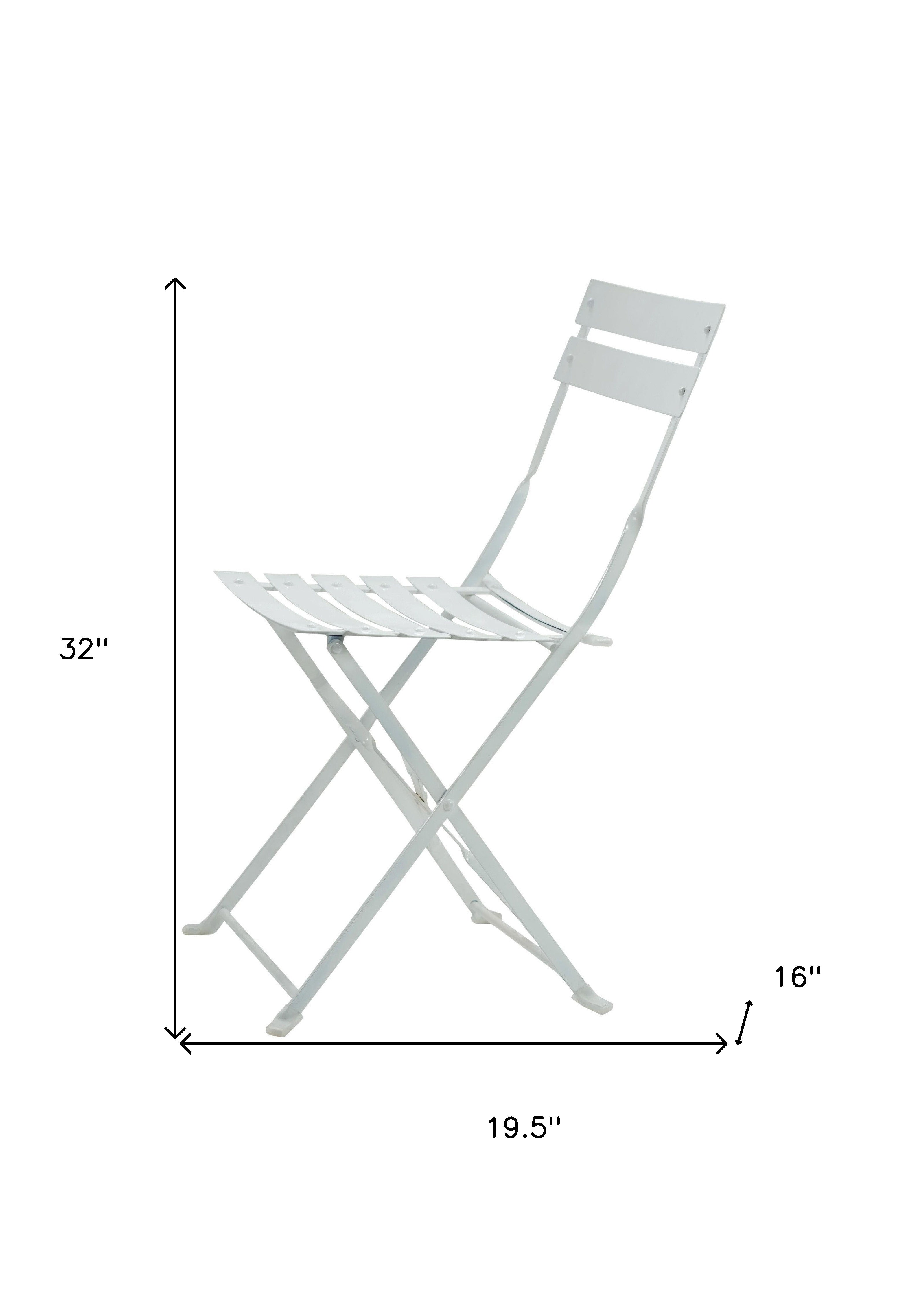 Set of Two White Aluminum Outdoor Folding Dining Chairs-6