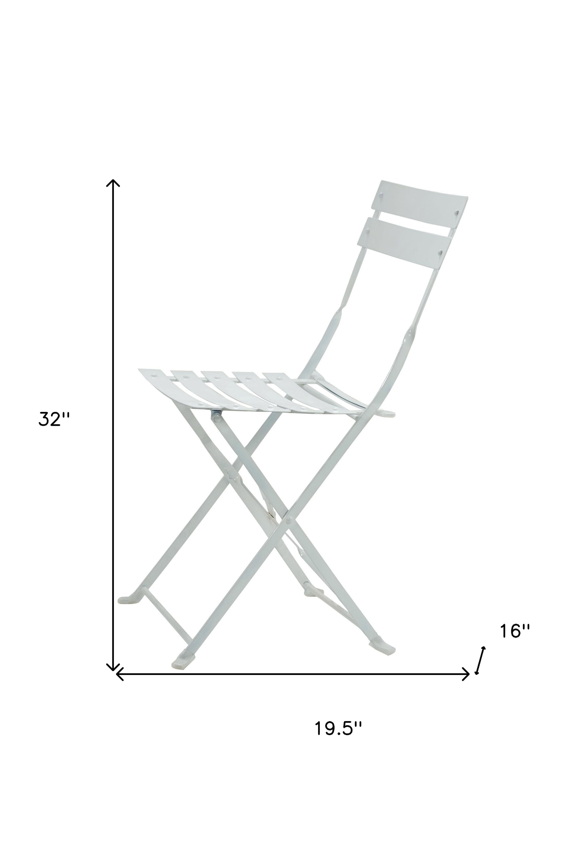 Set of Two White Aluminum Outdoor Folding Dining Chairs-6