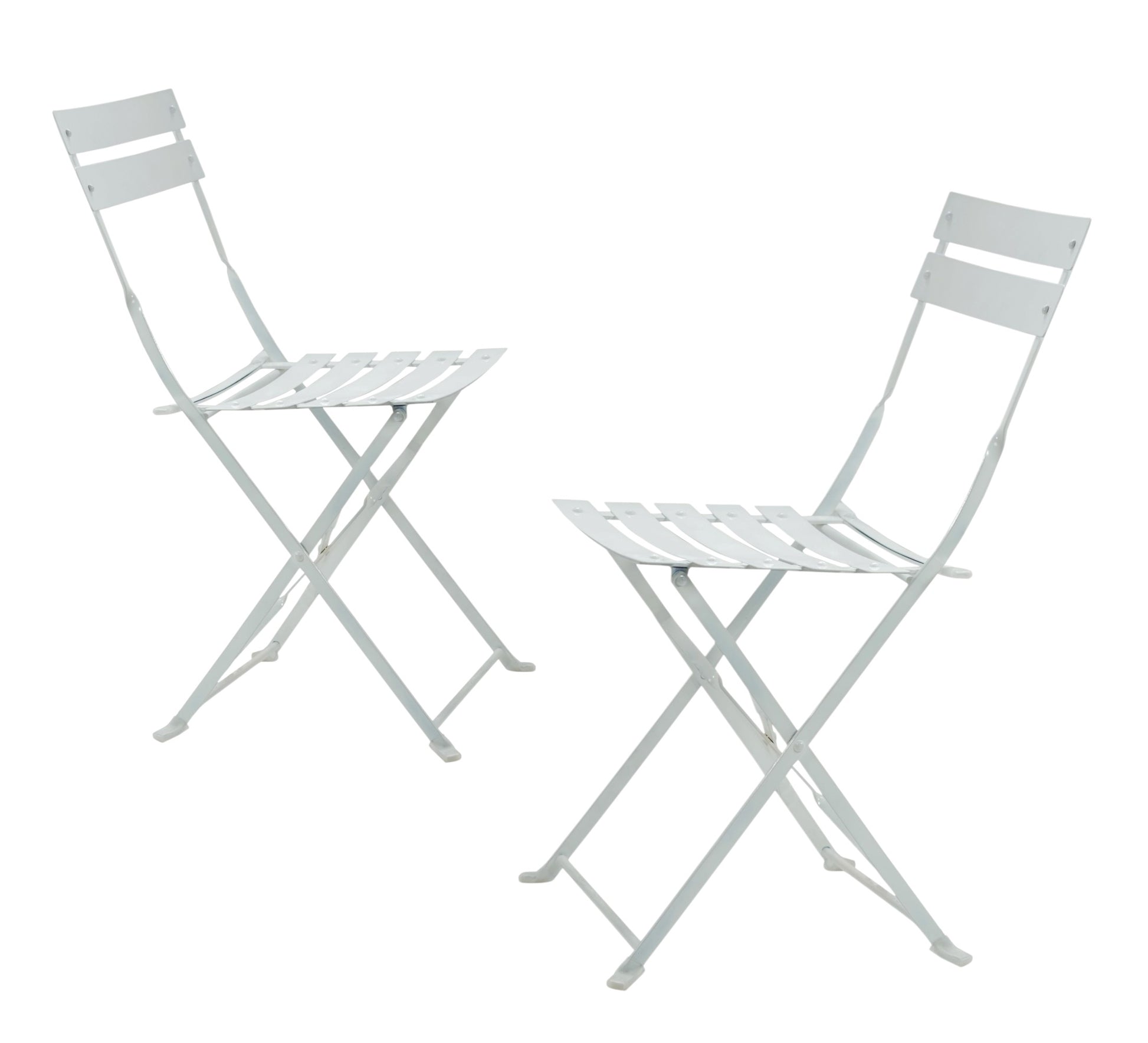 Set of Two White Aluminum Outdoor Folding Dining Chairs-1