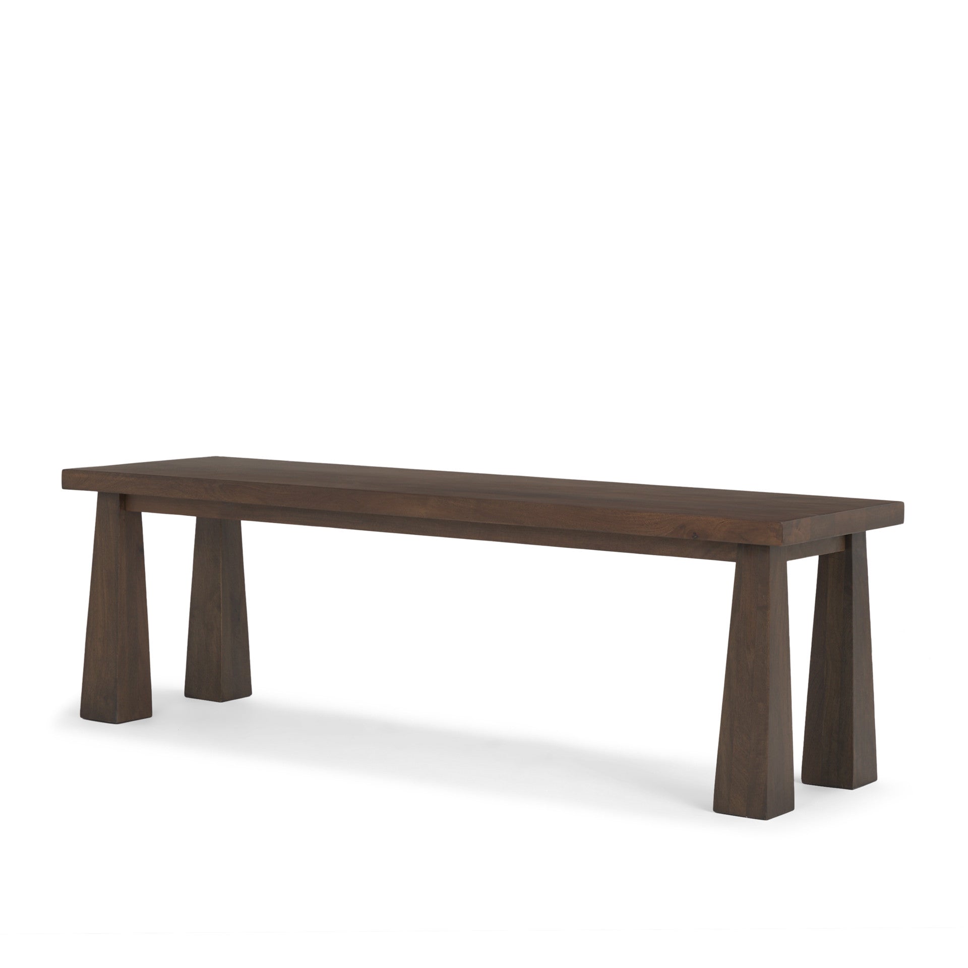 60" Dark Brown Solid Wood Bench-Benches-DECOROLALA
