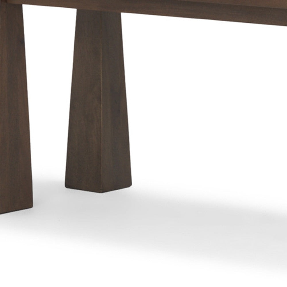 60" Dark Brown Solid Wood Bench-Benches-DECOROLALA