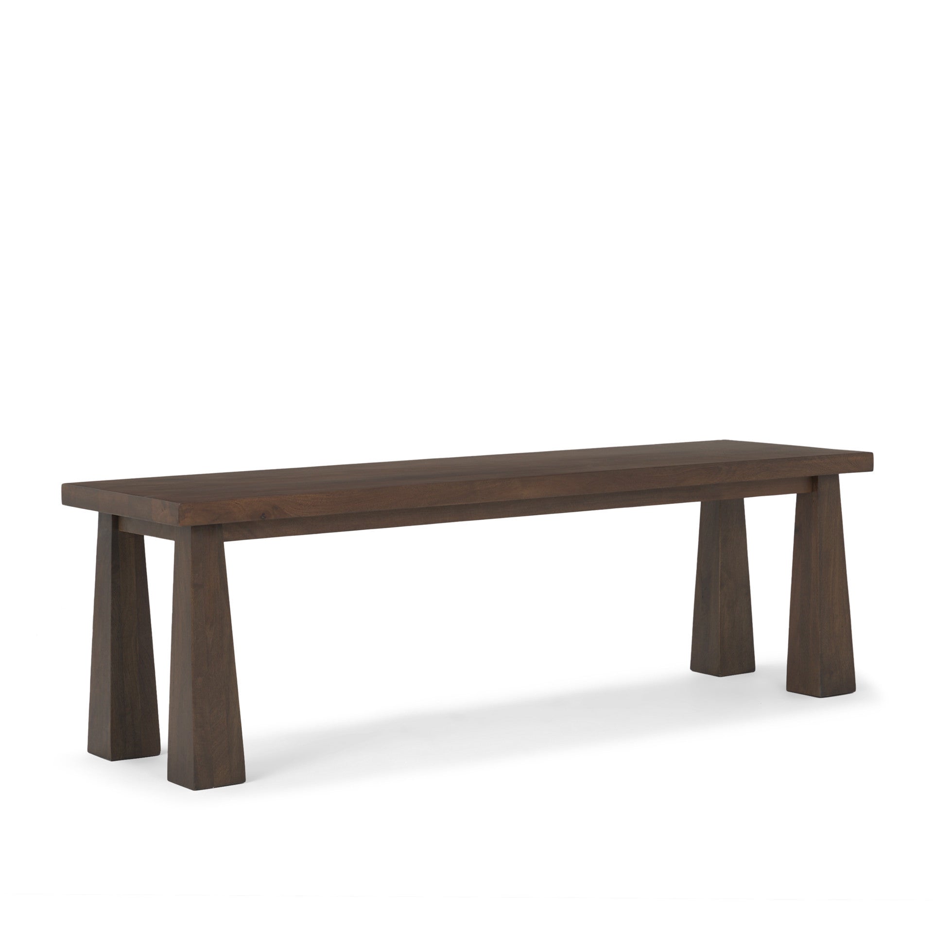 60" Dark Brown Solid Wood Bench-Benches-DECOROLALA
