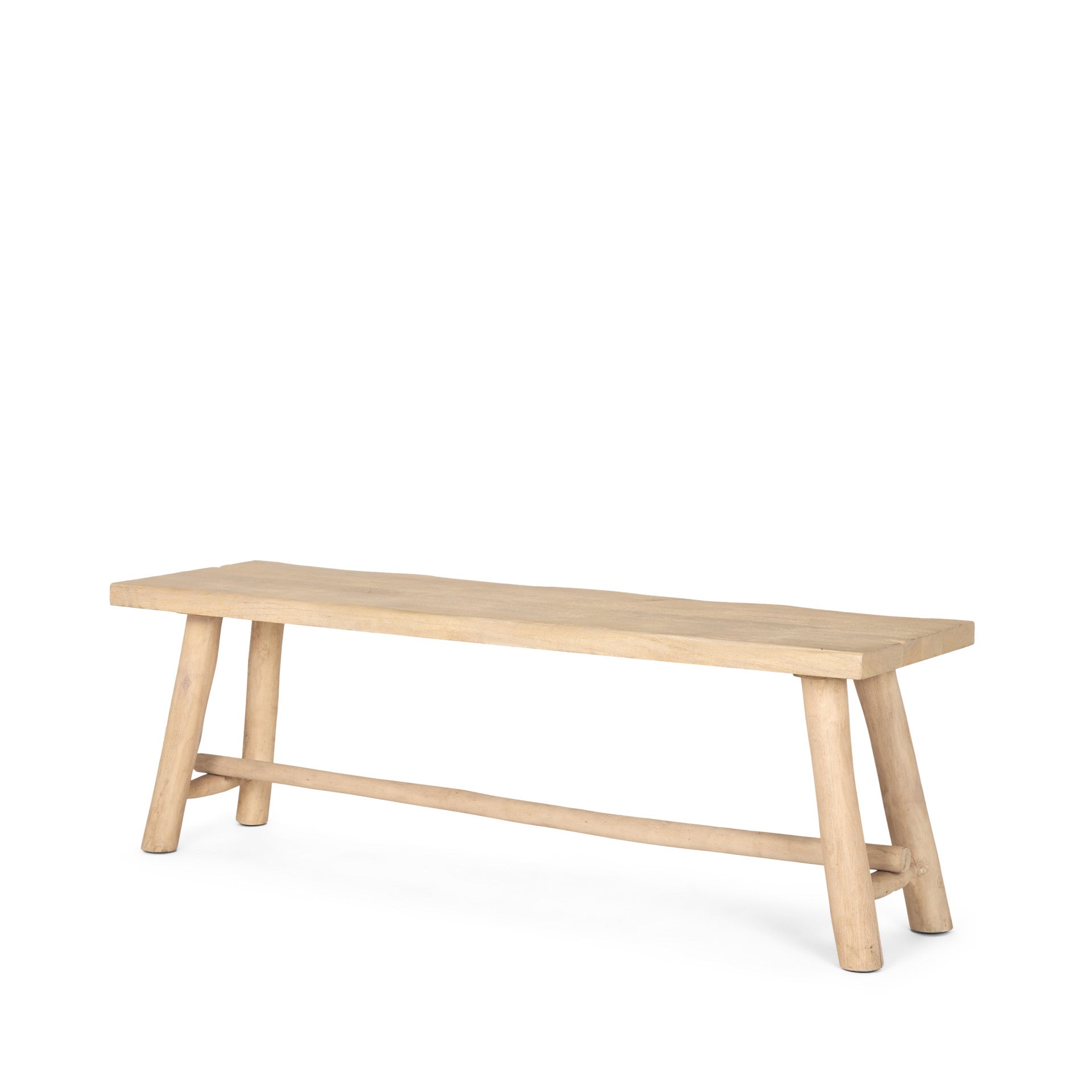 56" Natural Distressed Solid Wood Live Edge Bench-Benches-DECOROLALA