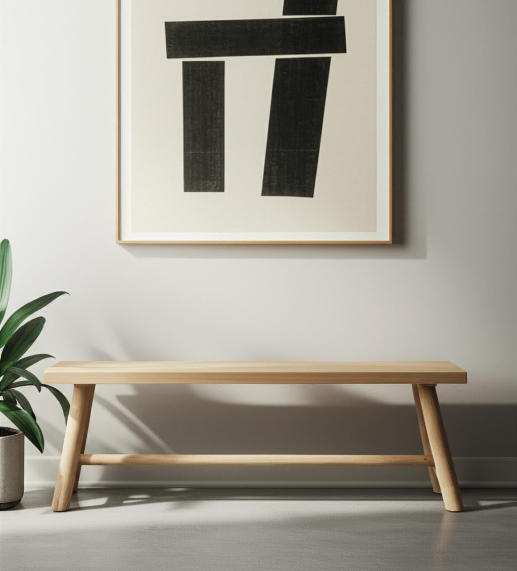 56" Natural Distressed Solid Wood Live Edge Bench-Benches-DECOROLALA