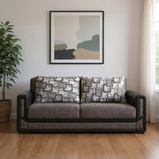 78" Brown Chenille Convertible Futon Sleeper Sofa And Toss Pillows With Storage-0