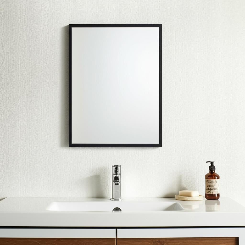 42" Black Bathroom Vanity Mirror-Mirrors-DECOROLALA