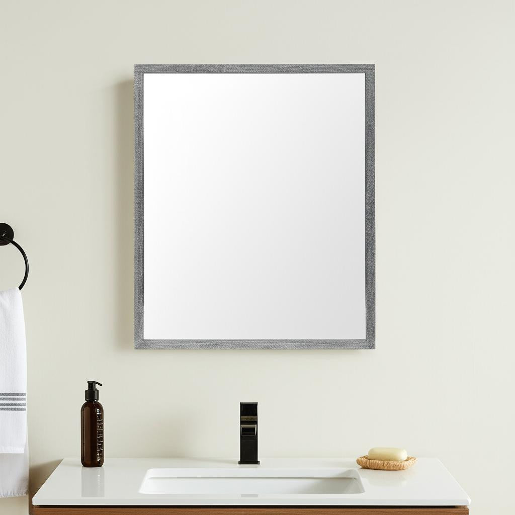32" Gray Bathroom Vanity Mirror-Mirrors-DECOROLALA