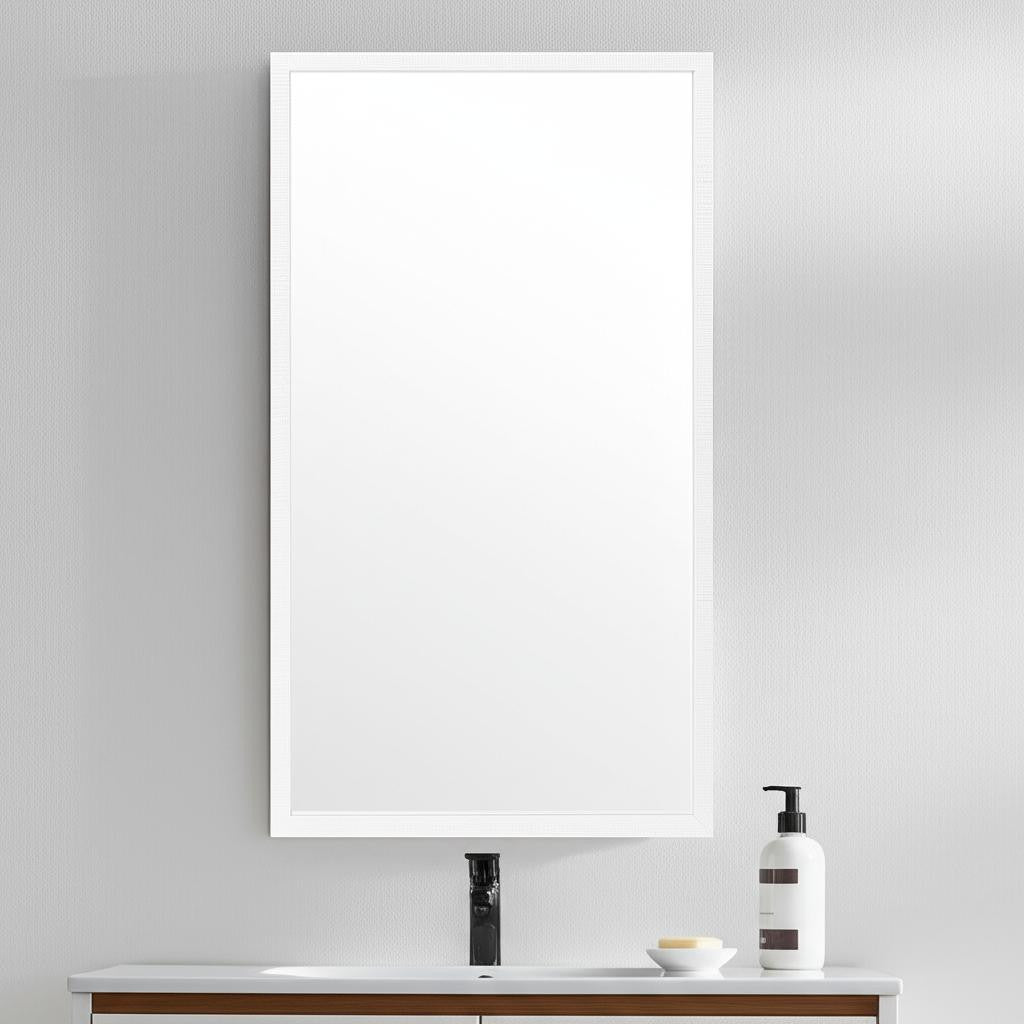 42" White Bathroom Vanity Mirror-Mirrors-DECOROLALA