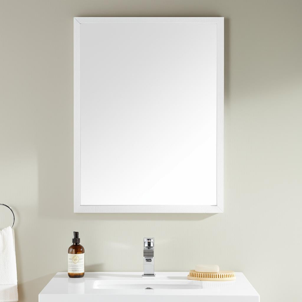42" White Bathroom Vanity Mirror-Mirrors-DECOROLALA