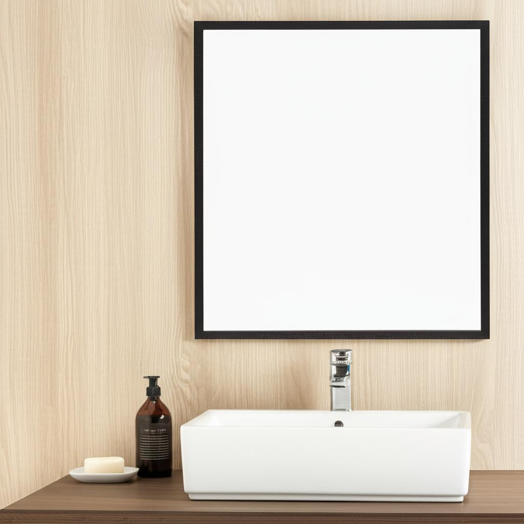 42" Black Bathroom Vanity Mirror-Mirrors-DECOROLALA