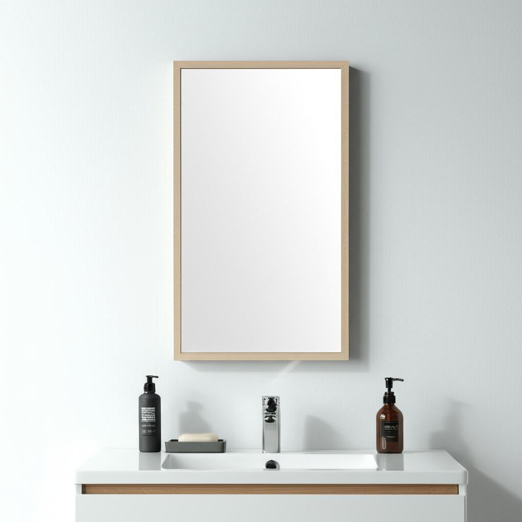 42" Tan Bathroom Vanity Mirror-Mirrors-DECOROLALA