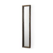 12" Brown Solid Wood Framed Accent Mirror-Mirrors-DECOROLALA