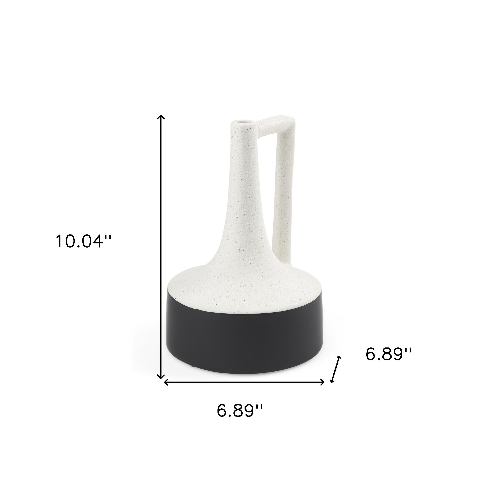 10" Black And White Ombre Ceramic Jug Vase-Vases-DECOROLALA