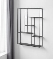 39" Black Metal Wall Mounted Tiered Shelf-0