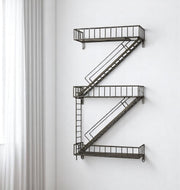 21" Gunmetal Gray Metal Novelty Wall Mounted Accent Shelf-Wall Mounted Shelves-DECOROLALA