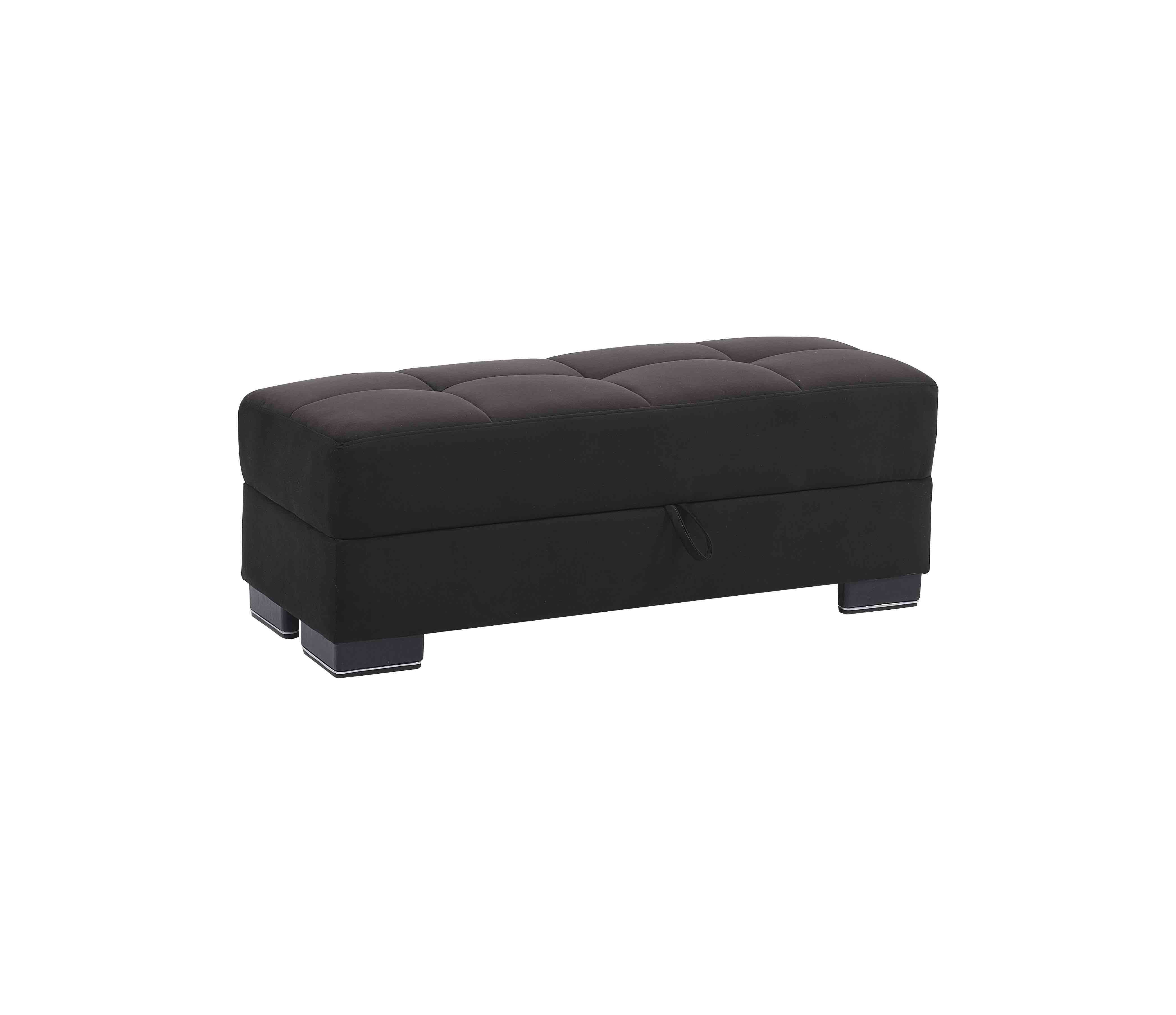 50" Black and Brown Microfiber Tufted Storage Ottoman-1