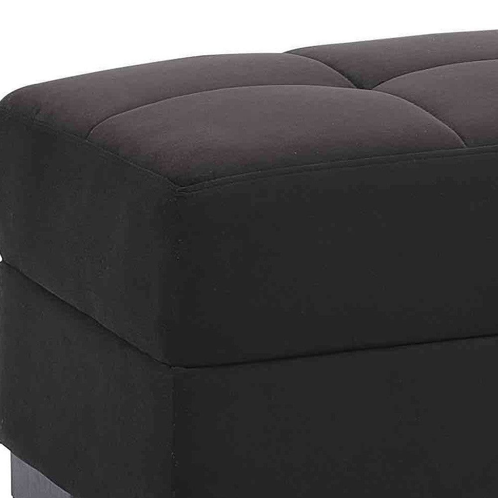 50" Black and Brown Microfiber Tufted Storage Ottoman-6