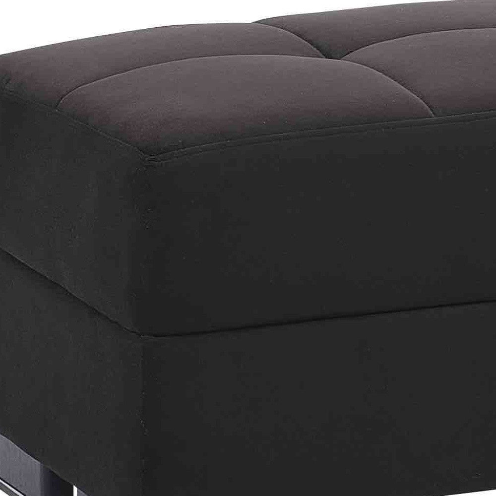 50" Black and Brown Microfiber Tufted Storage Ottoman-3
