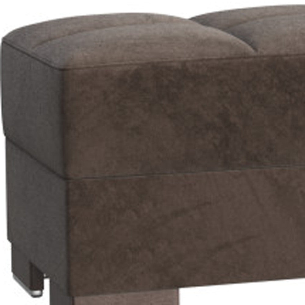 50" Brown Tufted Microfiber Storage Ottoman-3