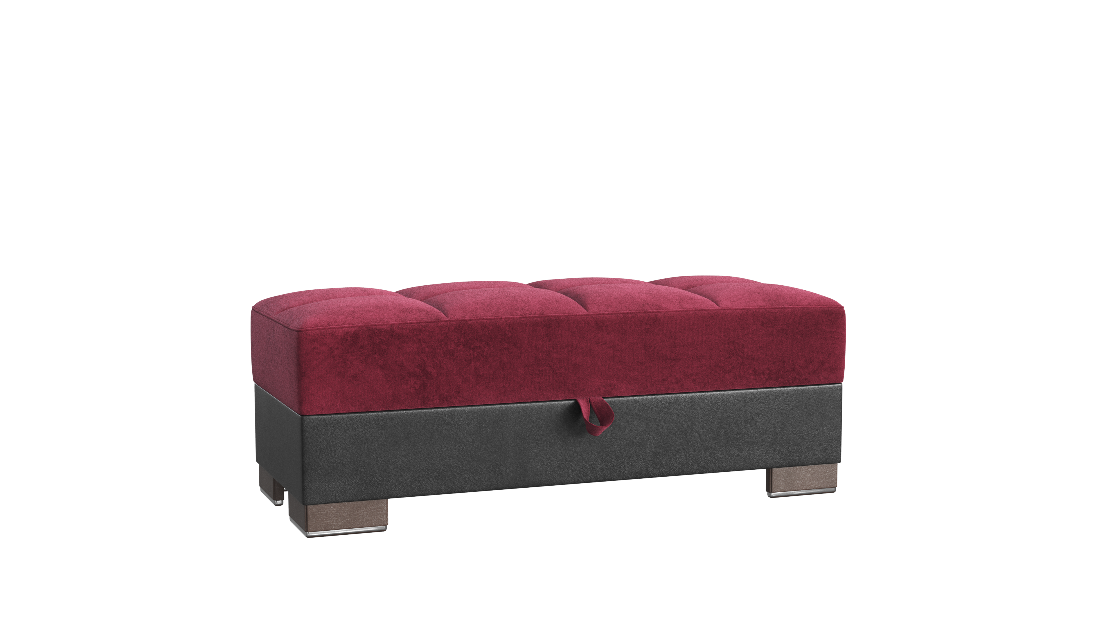 50" Burgundy Black Brown Microfiber Tufted Storage Ottoman-Ottomans-DECOROLALA